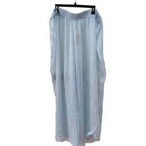 SKIMS Romance Pant 3X Celeste Blue 100% Silk Wide Leg Sheer